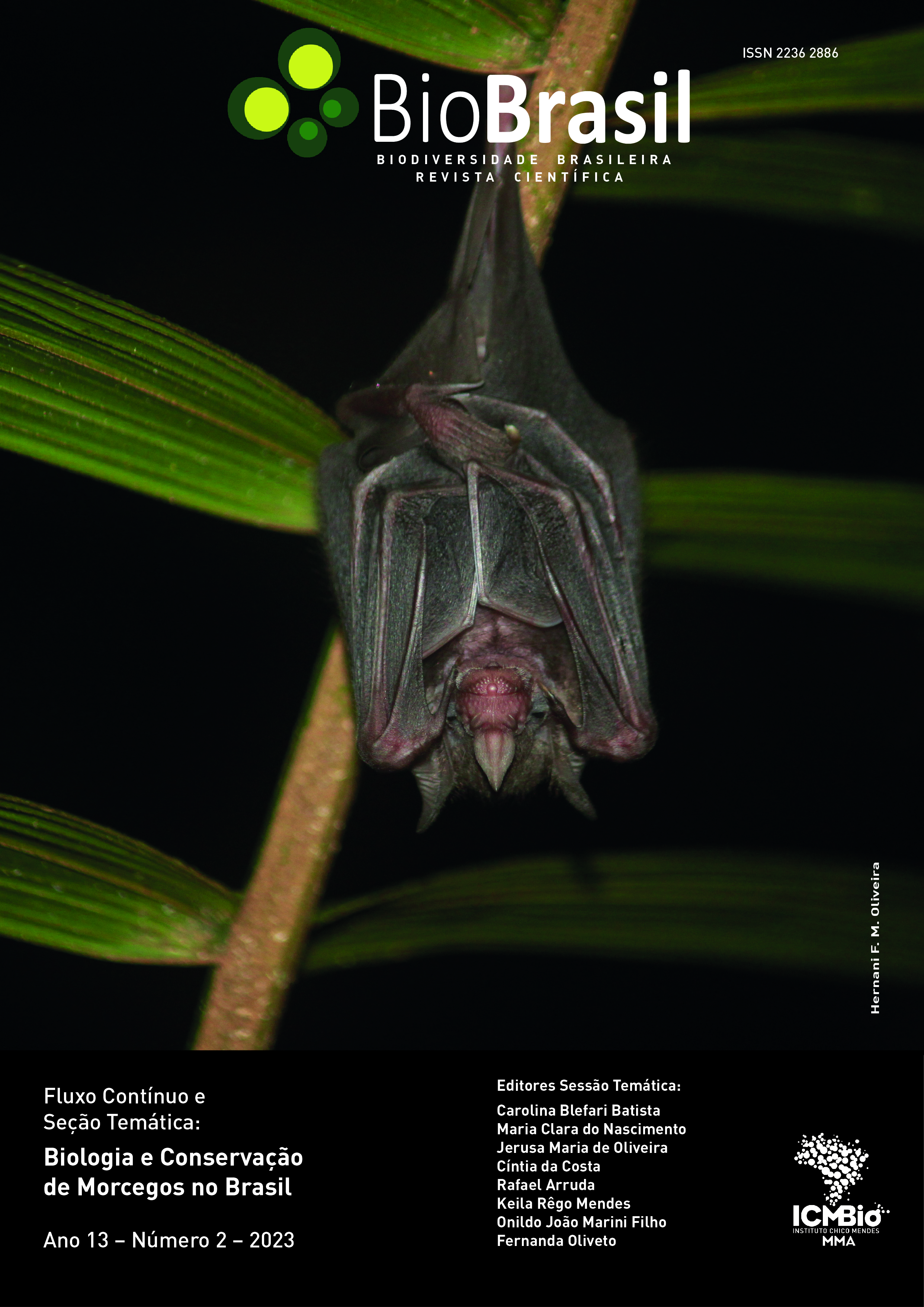 					Visualizar v. 13 n. 2 (2023): Fluxo Contínuo e Seção Temática Biologia e Conservação de Morcegos no Brasil
				